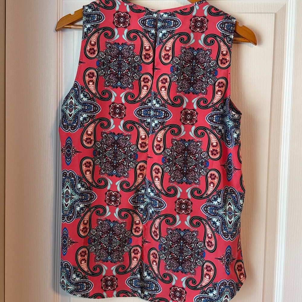 Verse Pink and Blue Paisley Sleeveless Top